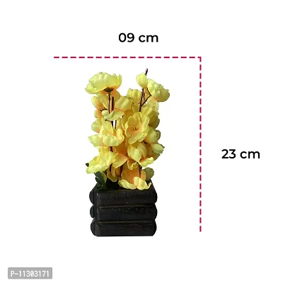 Ryme Blossom/Orchid Artificial Flower with Pot (White Yellow)-thumb2