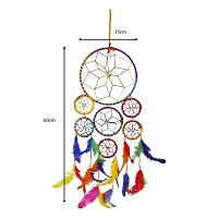 Ryme Dream Catcher,Handmade Hangings for Positivity (Can be Used as Home D?cor Accents, Wall Hangings, Garden, Car, Outdoor, Bedroom, Key Chain, Meditation Room (7 Rings, Pack of 3)-thumb1