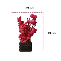 Ryme Blossom/Orchid Artificial Flower with Pot (White Red)-thumb1