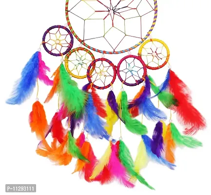 Ryme Dream Catcher,Handmade Hangings for Positivity (Can be Used as Home D?cor Accents, Wall Hangings, Garden, Car, Outdoor, Bedroom, Key Chain, Meditation Room (6 Rings, Pack of 3)-thumb2