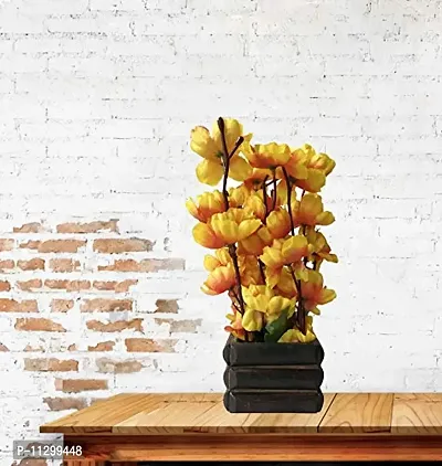 Ryme Blossom/Orchid Artificial Flower with Pot (Orange)-thumb2