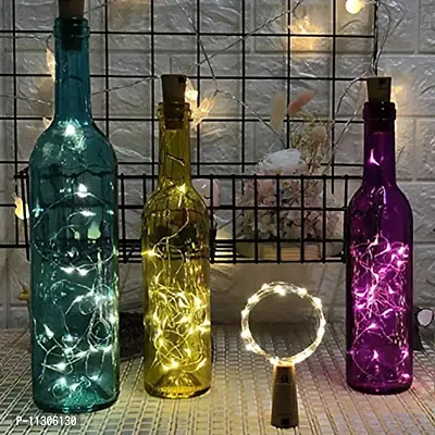 Blue Penguin 20 LED Wine Bottle Cork Copper Wire String Lights Battery Operated for Indoor & Outdoor Decorations (Pack of 1)-thumb0