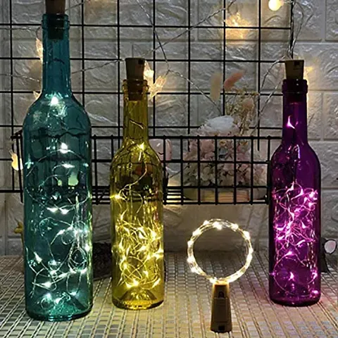 Blue Penguin 20 LED Wine Bottle Cork Copper Wire String Lights Battery Operated for Indoor & Outdoor Decorations