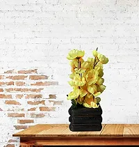 Ryme Blossom/Orchid Artificial Flower with Pot (White Yellow)-thumb4