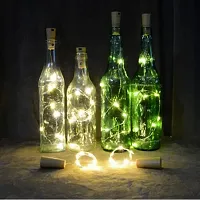 Blue Penguin 20 LED Wine Bottle Cork Copper Wire String Lights Battery Operated for Indoor & Outdoor Decorations (Pack of 4)-thumb4