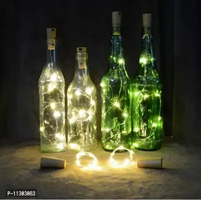 Blue Penguin 20 LED Wine Bottle Cork Copper Wire String Lights Battery Operated for Indoor & Outdoor Decorations (Pack of 4)-thumb5