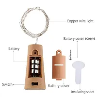 Blue Penguin 20 LED Wine Bottle Cork Copper Wire String Lights Battery Operated for Indoor & Outdoor Decorations (Pack of 6)-thumb3