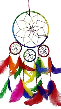 Ryme Dream Catcher,Handmade Hangings for Positivity (Can be Used as Home D?cor Accents, Wall Hangings, Garden, Car, Outdoor, Bedroom, Key Chain, Meditation Room (4 Rings, Pack of 5)-thumb2