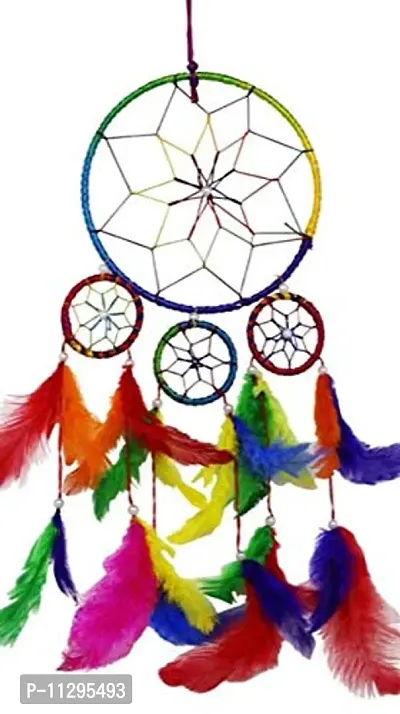 Ryme Dream Catcher,Handmade Hangings for Positivity (Can be Used as Home D?cor Accents, Wall Hangings, Garden, Car, Outdoor, Bedroom, Key Chain, Meditation Room (4 Rings, Pack of 5)-thumb3