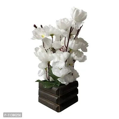 Ryme Blossom/Orchid Artificial Flower with Pot (White)