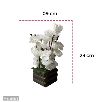 Ryme Blossom/Orchid Artificial Flower with Pot (White Pink)-thumb2