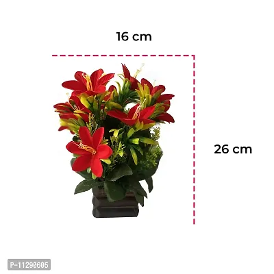 Ryme Artificial Lily Flower with Pot for Home Office Decor (Pack of 1)-thumb2