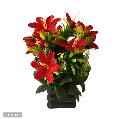 Ryme Artificial Lily Flower with Pot for Home Office Decor (Pack of 1)-thumb0