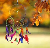 Ryme Dream Catcher,Handmade Hangings for Positivity (Can be Used as Home D?cor Accents, Wall Hangings, Garden, Car, Outdoor, Bedroom, Key Chain, Meditation Room (4 Rings, Pack of 5)-thumb4