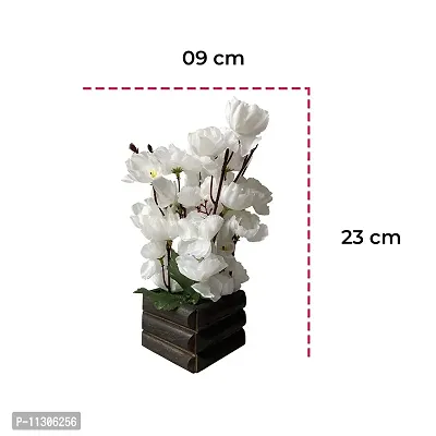 Ryme Blossom/Orchid Artificial Flower with Pot (White)-thumb2