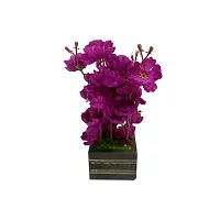 Ryme Blossom/Orchid Artificial Flower with Pot (Purple)-thumb1