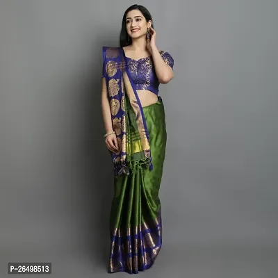 Stylish Cotton Silk Saree With Blouse Piece For Women