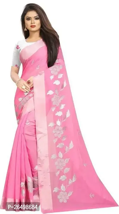 Stylish Cotton Silk Saree With Blouse Piece For Women