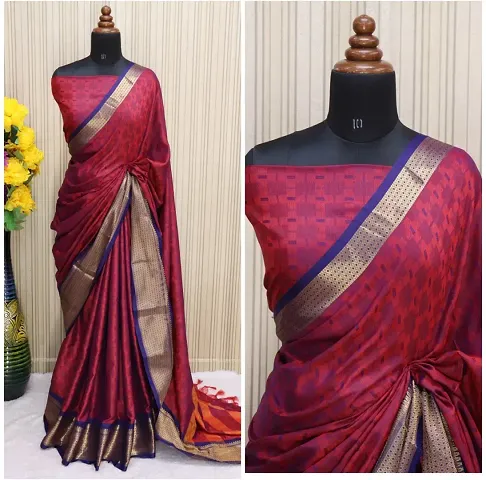 Attractive Khadi Cotton Saree with Blouse piece 