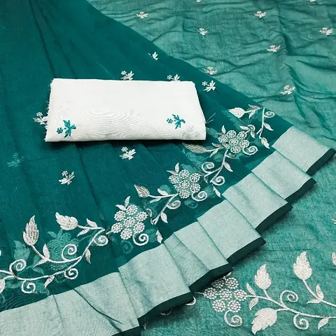 Attractive Chanderi Cotton Saree with Blouse piece 