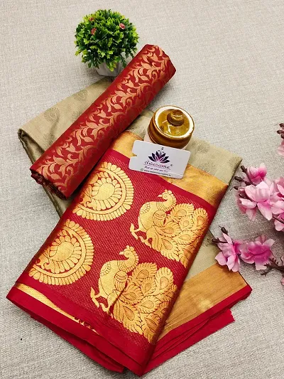 Best Selling Cotton Silk Saree with Blouse piece 