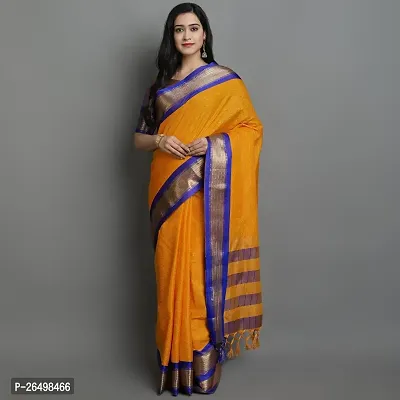 Stylish Cotton Saree With Blouse Piece For Women