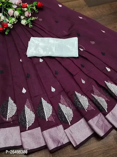 Stylish Cotton Silk Saree With Blouse Piece For Women