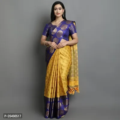 Stylish Cotton Silk Saree With Blouse Piece For Women