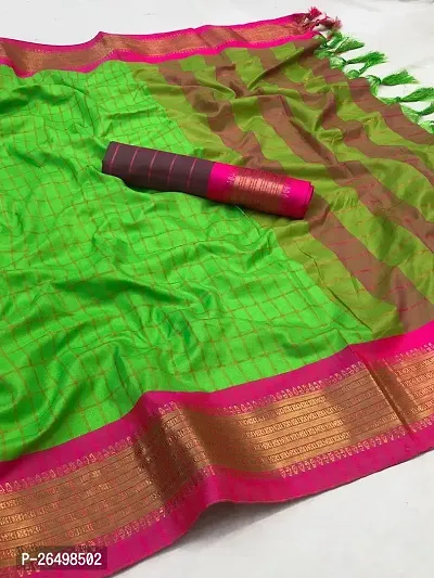 Stylish Cotton Saree With Blouse Piece For Women