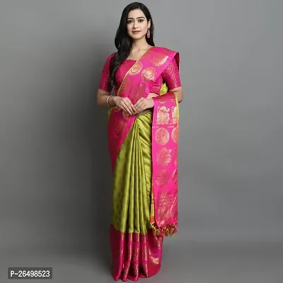 Stylish Art Silk Saree With Blouse Piece For Women-thumb0