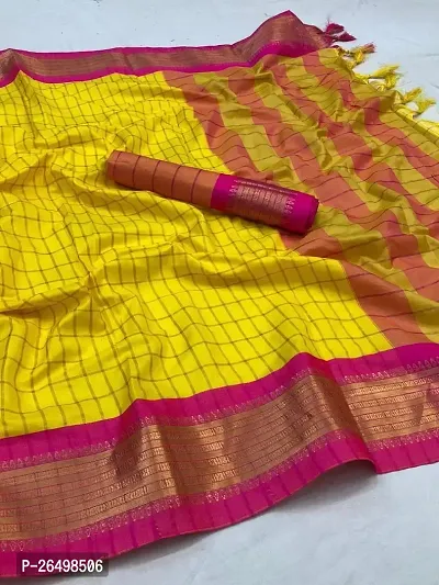 Stylish Cotton Saree With Blouse Piece For Women