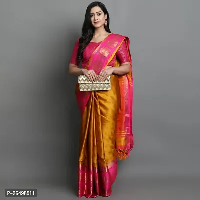 Stylish Cotton Silk Saree With Blouse Piece For Women