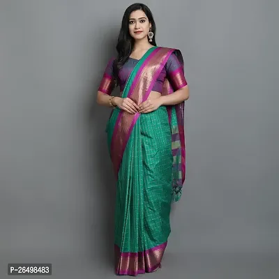 Stylish Cotton Saree With Blouse Piece For Women