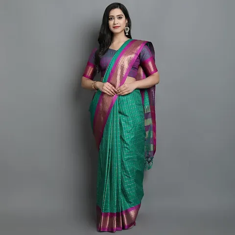 Elegant Silk Solid Saree With Blouse Piece For Women