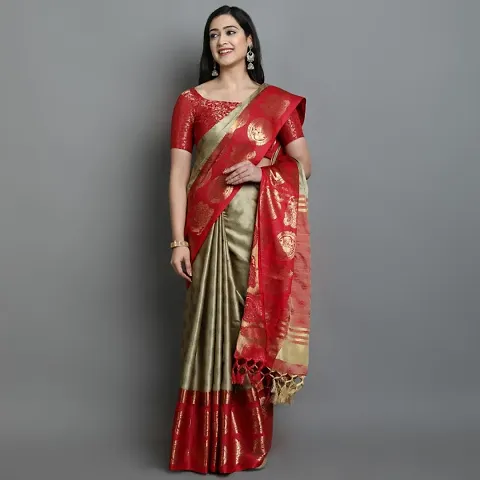 Elegant Cotton Silk Jacquard Saree With Blouse Piece