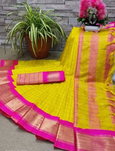 Must Have Cotton Silk Saree with Blouse piece 