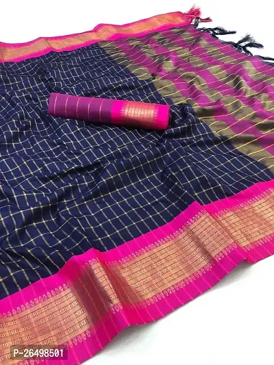 Stylish Cotton Saree With Blouse Piece For Women