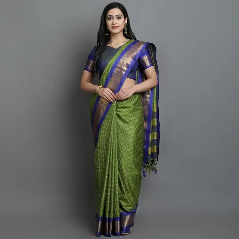 Elegant Silk Solid Saree With Blouse Piece For Women