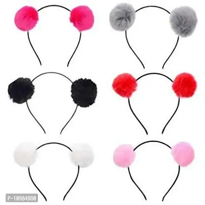 Pom Pom Hair Band Pack of 2 Multicolor Hair bands For Girls-thumb4