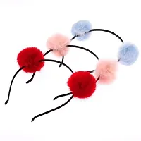 Pom Pom Hair Band Pack of 2 Multicolor Hair bands For Girls-thumb4