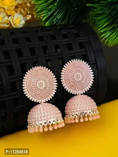 PEACH Stylish Earrings / Jhumka For Girls / Women (With Box Pack of 1 Pair)-thumb3