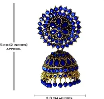 Blue Artificial Jhumka Earrings for Women-thumb2