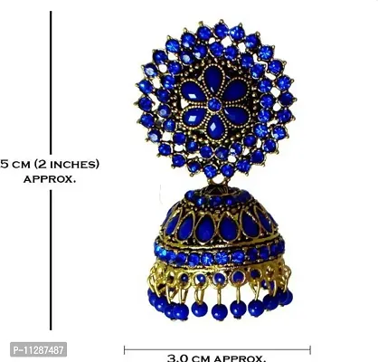 Blue Artificial Jhumka Earrings for Women-thumb3