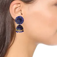 Blue Artificial Jhumka Earrings for Women-thumb1