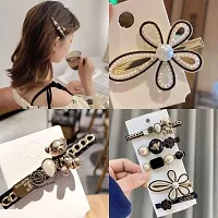 Multi Designs Black Stone / Pearl Hair Clips 5 in 1 Set Jewellery for Girls  Women , Stylish , Lovely Clips (Pack of 5)-thumb3