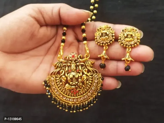 Meenakari Mangalsutra  Earring Set Alloy Gold-plated Jewel Set&nbsp;&nbsp;(Gold)-thumb0