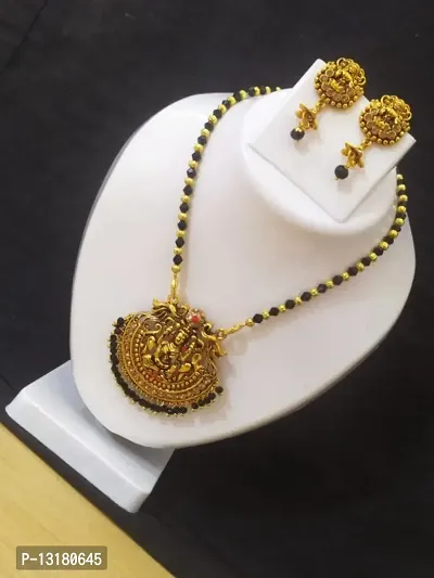 Meenakari Mangalsutra  Earring Set Alloy Gold-plated Jewel Set&nbsp;&nbsp;(Gold)-thumb3