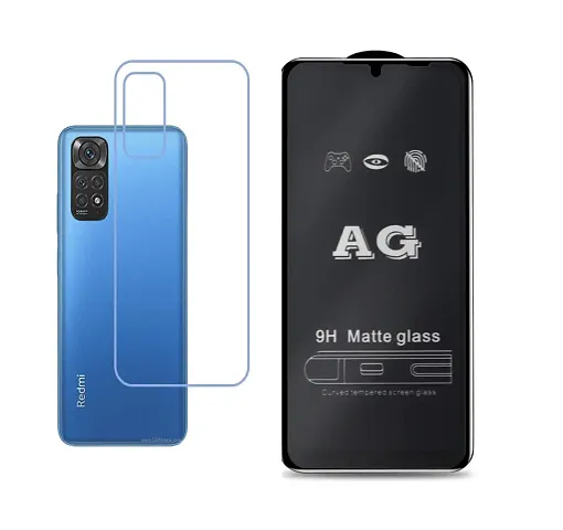 VM - PROTEC Compatible for redmi note 11 pro Screen Protector Tempered Glass| Matte Finish OG Glass| Front and Back Full Glue Screen Protector