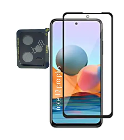 VM - PROTEC Tempered Glass with Camera Hole for Redmi Note 12 Pro Plus Screen Protector Edge to Edge Coverage with Easy Installation Shockproof Crystal Clear Transparent Back Cover Case