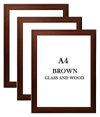 SJM Enterprises Collage Family Photo Frames, Set of 3 Wall Hanging Size- A-4 BROWN , ,,, glass-thumb1